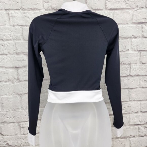 Nike Sportswear Team Long Sleeve High Neck Cropped Top Black White Logo XS - Picture 8 of 14